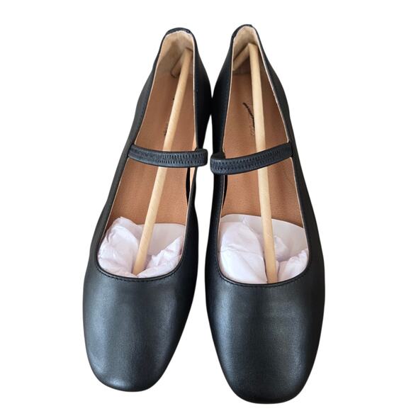 Madewell Greta Ballet Flat in Leather True Black NN044 Womens Size 7.5 Mary Jane - Picture 2 of 7